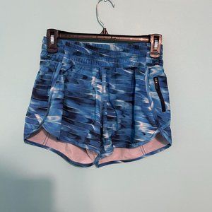 Lululemon blue tye-die “tidal multi blue” athletic shorts